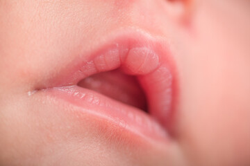 Newborn baby details macro photography toes fingers head lips ears