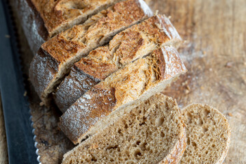 Dark wheat loaf of bread
