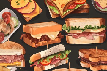 A tantalizing assortment of world flavors on one plate, featuring a medley of dishes from various cuisines. Indulge in the rich diversity of tastes, textures, and aromas, ranging from spicy Thai curry