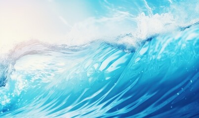 Ocean wave background. Blue wave. AI generative