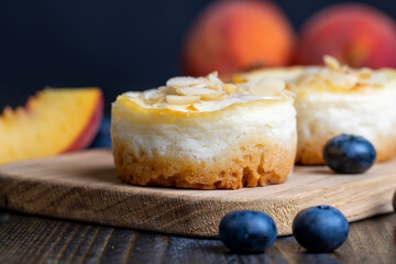 Mini cheesecake cake with fruit blueberry filling