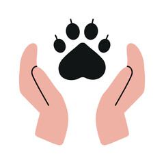 The logo of pet care. Symbols of the sign of the animal care logo