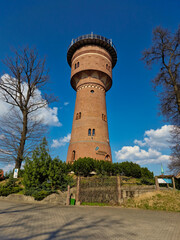 Gizycko, Poland April 20, 2023: water pressure tower in Gizycko. Poland