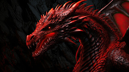 dragon red animal china symbol art  - obrazy, fototapety, plakaty