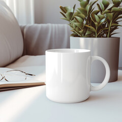 White coffee mug mockup, Ceramic mug