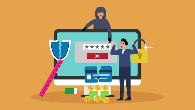 Cyber criminals phishing stealing private personal data