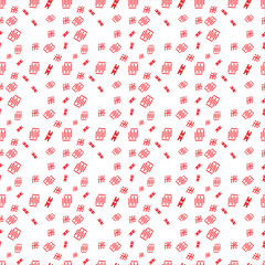 seamless pattern with red unique shape with white background