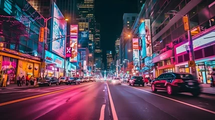 Fototapeten Night traffic in the city. © Iman