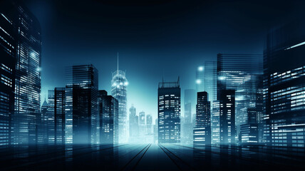 modern urban city panorama. vector illustration, generative ai