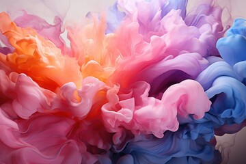 Beautiful abstract background of liquid paints blending flow mixing together