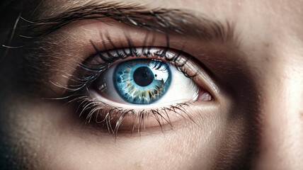 Fototapeta premium woman eye, closeup view, closeup, generative ai