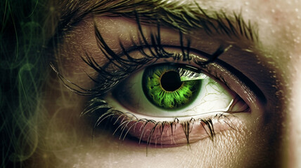 Obraz premium woman eye, closeup view, closeup, generative ai