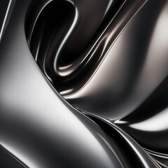 Liquid Metal Background. Metallic, shiny Metal texture with wrinkles. Generative AI.