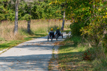 Adult Tricycles On The Trail In Fall