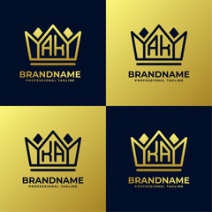 Letter AK and KA Home King Logo Set, suitable for business with AK or KA initials. - obrazy, fototapety, plakaty
