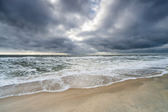 Stormy weather at the North Sea coast