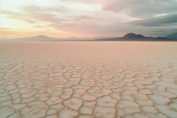 drone photo of  wide open desert salt flats in the American Southwest, similar to Arizona Utah and Nevada ranges. - obrazy, fototapety, plakaty
