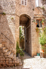 alley in the old town of Trogir in the state of Split-Dalmatien Croatia