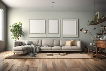 Digitally generated home interior for picture frames, painting placement, or advertising template