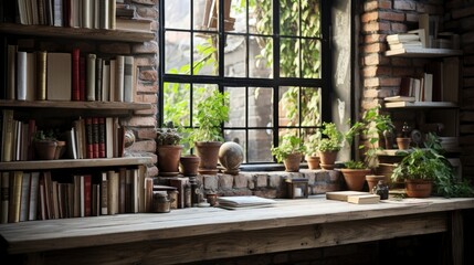 Fototapeta premium Home Office copy space, Generative AI