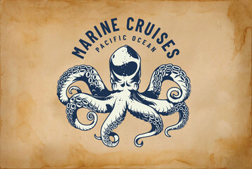 vintage design of octopus