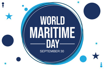 World Maritime day wallpaper design with circle shapes and typography in the center