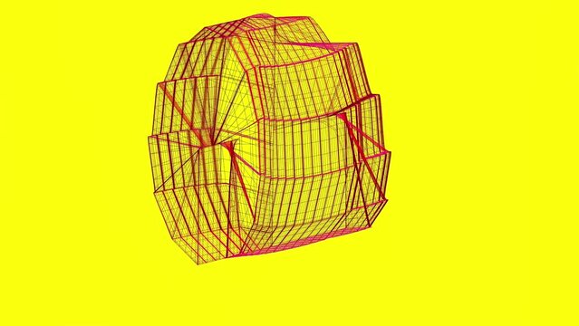 abstract yellow background with red lines fine 3d structure