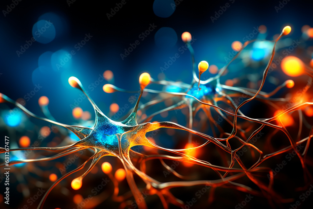 Aufkleber abstract background with a glowing lines and dots.ai generative