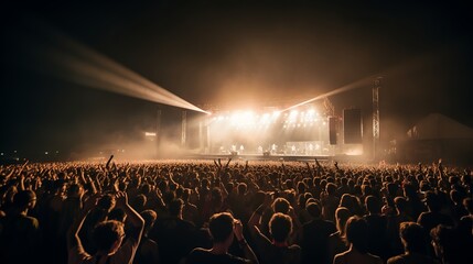 Dynamic Music Festival and Concert Scene. Energetic Crowd Vibes and Live Performances. Festival...
