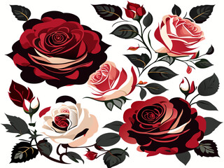Rose Whispers: Delicate Vector Roses for Creative Artwork