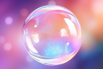 A dazzling soap bubble casting an iridescent spectrum, suspended in a multicolored dreamscape.