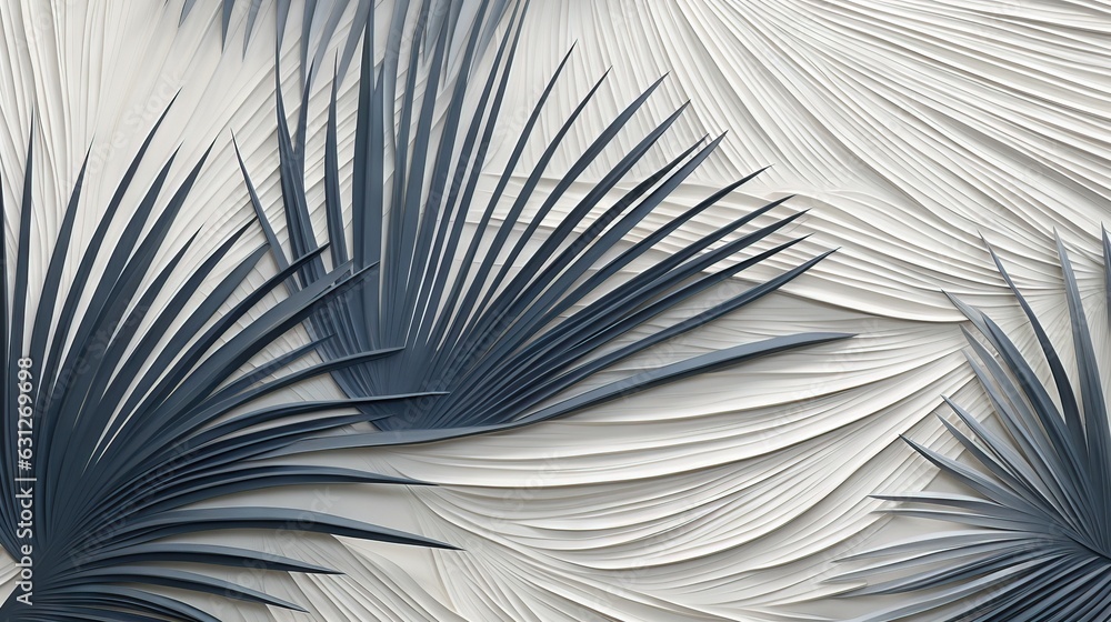 Poster a close up of a wall with a pattern of leaves. generative ai