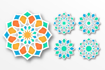 Paper flower of islamic geometric ornament. Islamic decoration. Ramadan Kareem