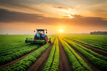 tractor in field generating by AI technology