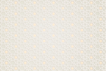 Islamic geometric pattern background. Realistic paper style