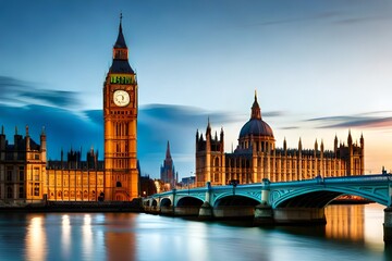 houses of parliament generating by AI technology - obrazy, fototapety, plakaty