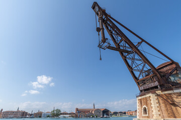 Historischer Arsenale Kran in Venedig