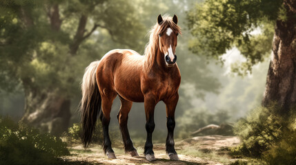 He creates a photorealistic image of a pony.