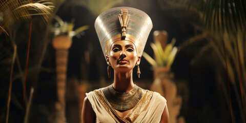 Neferneferuaten Nefertiti, queen of the 18th Dynasty of Ancient Egypt. Generative AI