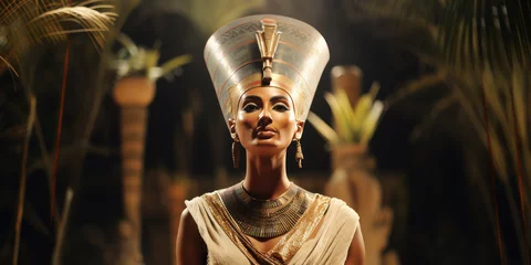 Fotobehang Neferneferuaten Nefertiti, queen of the 18th Dynasty of Ancient Egypt. Generative AI © NorLife
