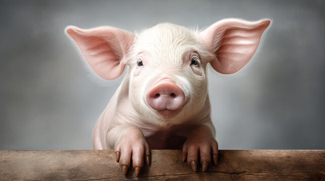 He created a photorealistic image of a pig using advanced technology.
