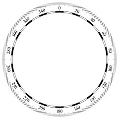 Kompass Skala Vektor. Isolierter Hintergrund.
Symbol f√ºr Marine-, Seefahrt - oder Trekking-Navigation oder zur Verwendung in einer Landkarte.