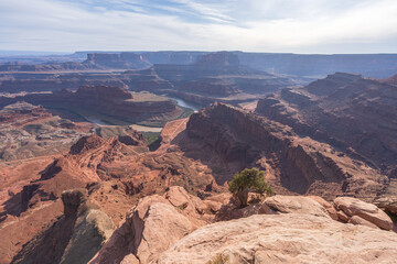 sunset at dead horse point in dead horse point state park, utah, usa