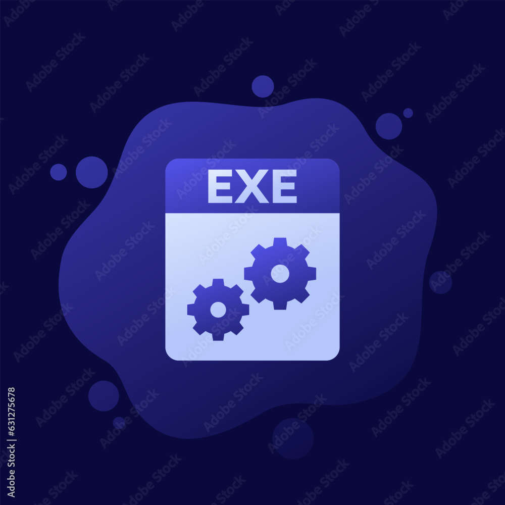 Poster exe file format icon, vector design