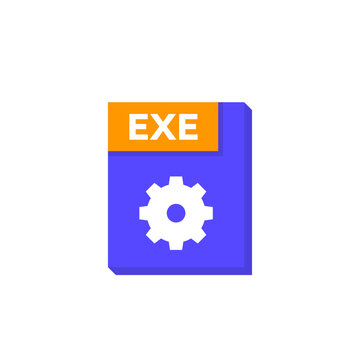 exe icon, executable file format vector