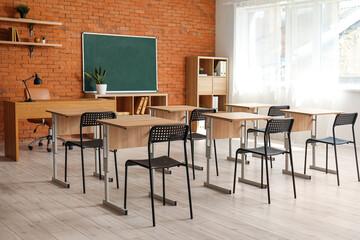 Interior of stylish empty classroom