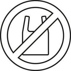 No plastic bag icon. Vector. Line style.