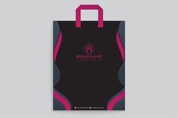 Black shape shopping bag design