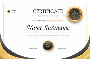 Free vector modern employee of the month certificate