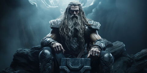 THOR The legendary Norse God of Thunder. Generative AI - obrazy, fototapety, plakaty